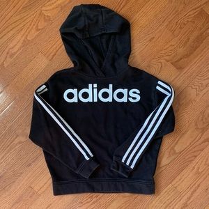 Adidas striped sleeve pullover hoodie girls sz 14